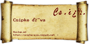 Csipke Éva névjegykártya